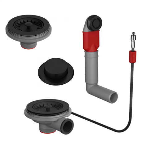 Vidage pour évier noir automatique avec bouton push, 1 cuve ½ ou 2 cuves 404944 Vidage pour évier noir automatique avec bouton push, 1 cuve ½ ou 2 cuves 404944