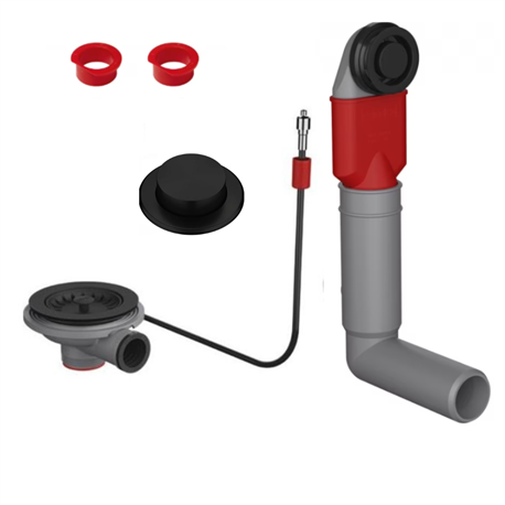 Vidage pour évier noir automatique avec bouton push, une cuve Urban UBG 610-50 409376