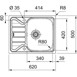 Evier Flash Auto FLL 611-62 Inox-Dekor 410426