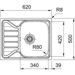 Evier Flash Manu FLL 611-62 Inox-Dekor 410532