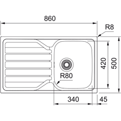 Evier Flash Manu FLL 611-86 Inox-Dekor 392012