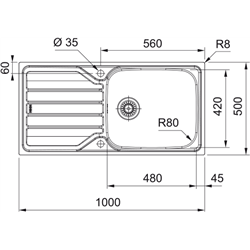 Evier Flash Auto FLN 611-XL Inox Lisse 391305
