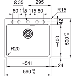 Evier Maris Fragranit MRG 610-54 Gris ardoise mat vidage automatique 398984