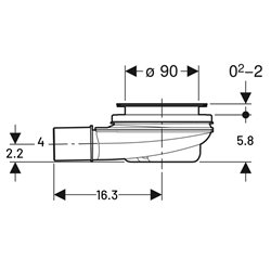 Bonde de receveur de douche Garde d'eau 30 mm sortie PE Ø40 mm