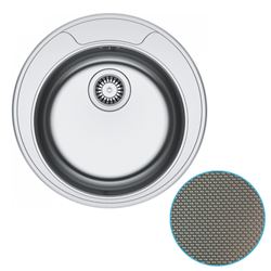 Evier Rotondo ROX/ROL 610-39 Inox-Dekor, Ø 509 mm vidage manuel 393866