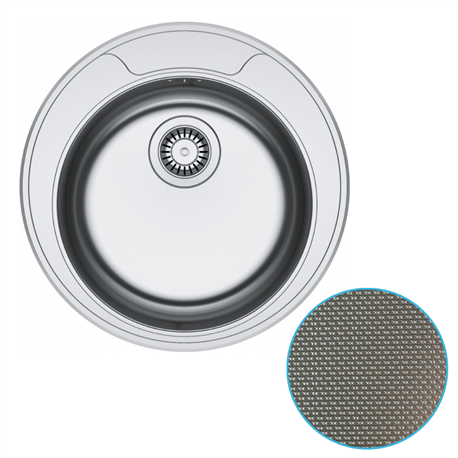 Evier Rotondo ROX/ROL 610-39 Inox-Dekor, Ø 509 mm vidage manuel 393866 Evier Rotondo ROX/ROL 610-39 Inox-Dekor, Ø 509 mm vidage manuel 393866