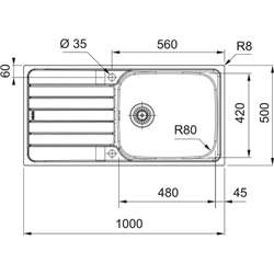 Evier Spark SKL 611-XL Inox-Dekor 386752