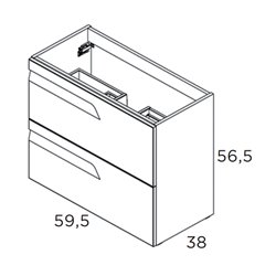 Caisson Ancomalin 2 tiroirs 60 cm Blanc