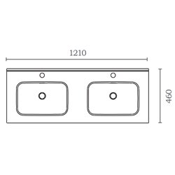 Plan de toilette Double vasques 120 cm