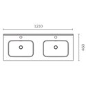 Plan de toilette Double vasques 120 cm