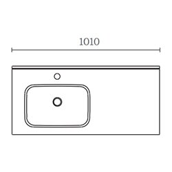 Plan de toilette Simple vasque 100 cm excentré gauche
