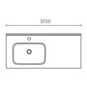 Plan de toilette Simple vasque 100 cm excentré gauche