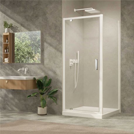 Paroi de douche fixe Ancoswing 80 cm profilé blanc
