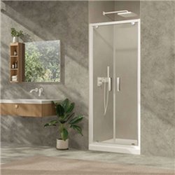 Porte de douche à 2 battants Ancoswing 80 cm profilé blanc