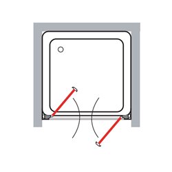 Porte de douche à 2 battants Ancoswing 80 cm profilé blanc