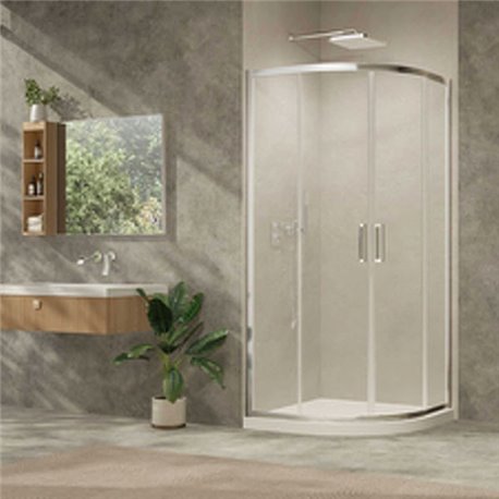 Porte de douche quart de rond coulissant Ancoswing 90 cm profilé argent