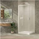Porte de douche d'angle coulissant Ancoswing 80 cm profilé blanc