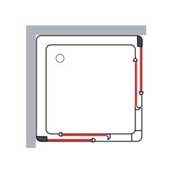 Porte de douche d'angle coulissant Ancoswing 80 cm profilé argent