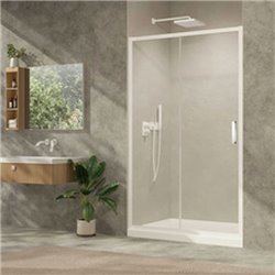 Porte de douche coulissante Ancoswing 100 cm profilé blanc