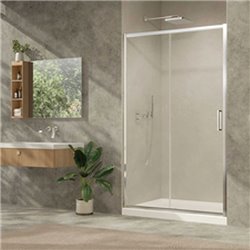 Porte de douche coulissante Ancoswing 140 cm profilé argent