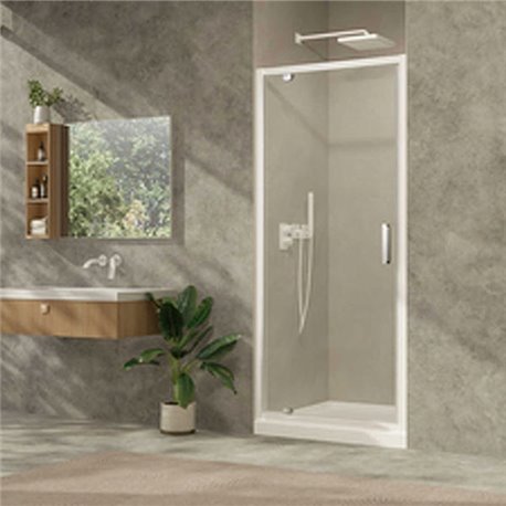 Porte de douche pivotante Ancoswing 80 cm profilé blanc Porte de douche pivotante Ancoswing 80 cm profilé blanc