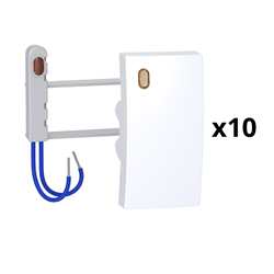 Lot de 10 kits voyant Alréa touche + lampe à néon 230V 1,5mA ALB61417P blanc polaire