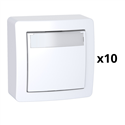Lot de 10 poussoirs avec porte étiquette complet Alréa ALB62062P blanc polaire
