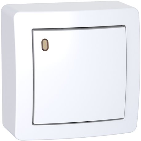 Lot de 10 poussoirs O/F lumineux faible conso avec cadre saillie Alréa ALB62052P blanc polaire Lot de 10 poussoirs O/F lumineux faible conso avec cadre saillie Alréa ALB62052P blanc polaire