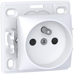 Lot de 10 prises de courant 2P + T connexion à vis Alréa ALB61272P blanc polaire