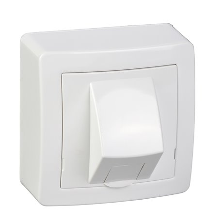 Lot de 10 prises RJ45 simples cat. 6 UTP avec cadre saillie Alréa ALB62342P blanc polaire