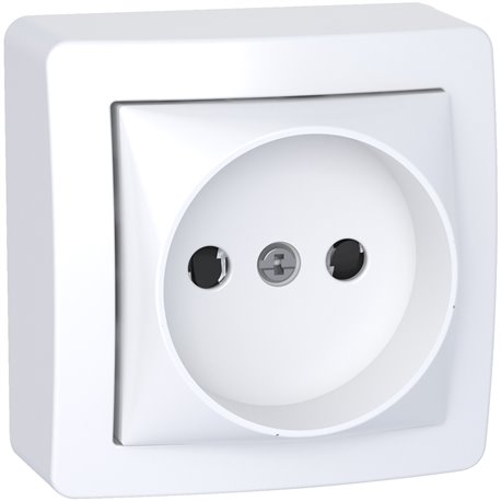 Prise de courant 2P connexion rapide avec cadre saillie Alréa ALB62274P blanc polaire