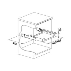Tiroir Flat Drawer 60 P 527665 Tiroir avec fermeture amortie pour sous-meuble 60 cm avec portes coulissantes