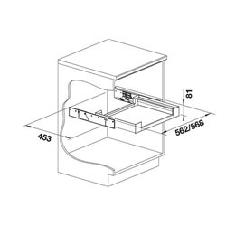Tiroir Flat Drawer 60 H 527666 Tiroir avec fermeture amortie pour sous-meuble 60 cm avec portes battantes
