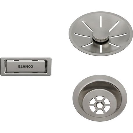 Set de bonde 207406 Satin Platinum pour cuve simple Set de bonde 207406 Satin Platinum pour cuve simple