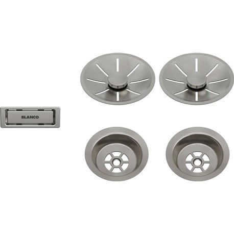 Set de 2 bondes 207410 Satin Platinum pour cuve double
