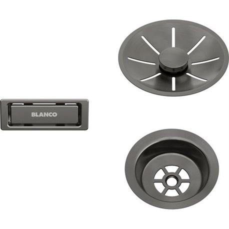 Set de bonde 206900 Satin Dark Steel pour cuve simple