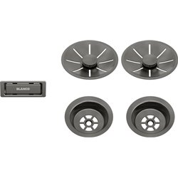 Set de 2 bondes 206901 Satin Dark Steel pour cuve double