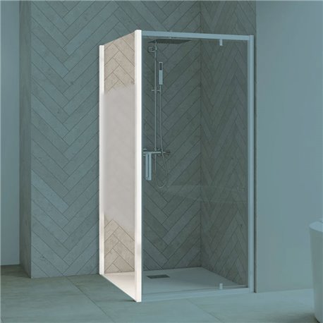 Paroi de douche Smart Design Fixe Avec seuil verre sérigraphié cosmos 120 cm profilé Blanc Paroi de douche Smart Design Fixe Avec seuil verre sérigraphié cosmos 120 cm profilé Blanc