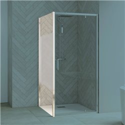 Paroi de douche Smart Design Fixe Avec seuil verre sérigraphié cosmos 100 cm profilé Chromé