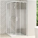 Porte de douche Smart Design AC Avec seuil verre sérigraphié 100 cm profilé Blanc