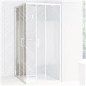 Porte de douche Smart Design AC Avec seuil verre sérigraphié 120 cm profilé Blanc