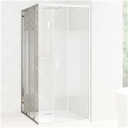 Porte de douche Smart Design AC Avec seuil verre sérigraphié 90 cm profilé Chromé