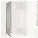 Porte de douche Smart Design AC Avec seuil verre sérigraphié 110 cm profilé Chromé