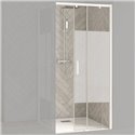 Porte de douche Smart Design AC Sans seuil verre sérigraphié 120 cm profilé Blanc