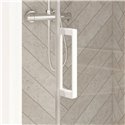 Porte de douche Smart Design AC Sans seuil verre sérigraphié 120 cm profilé Blanc