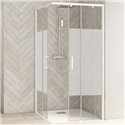 Porte de douche Smart Design AC Sans seuil verre sérigraphié 90 cm profilé Blanc
