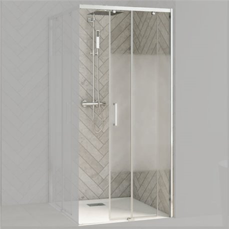 Porte de douche Smart Design AC Sans seuil verre sérigraphié 90 cm profilé Chromé Porte de douche Smart Design AC Sans seuil verre sérigraphié 90 cm profilé Chromé