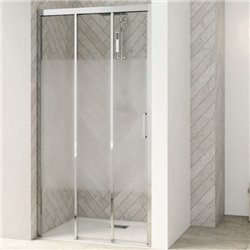 Porte de douche Smart Design 3V Sans seuil verre sérigraphié cosmos 80 cm profilé Chromé