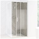 Porte de douche Smart Design AC Avec seuil verre sérigraphié 100 cm profilé Blanc
