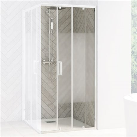 Porte de douche Smart Design AC Avec seuil verre sérigraphié 120 cm profilé Blanc Porte de douche Smart Design AC Avec seuil verre sérigraphié 120 cm profilé Blanc